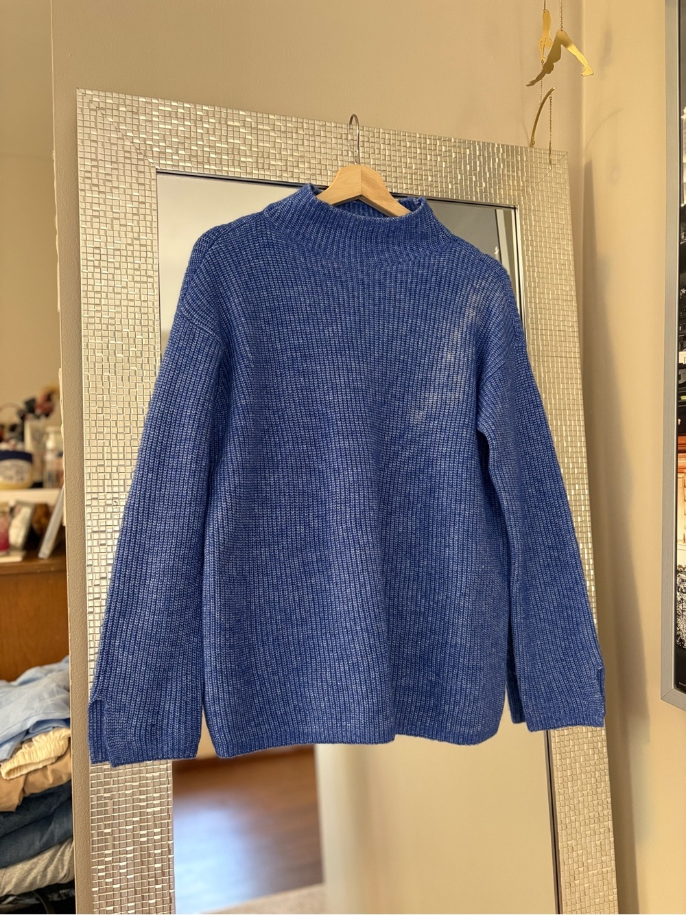 Loft Classic Blue Women’s Rib-Knit Sweater